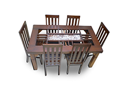 Wooden Dining Table With Six Chairs