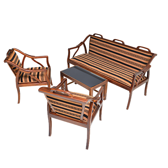 Small Wooden Living Room Sofa Set