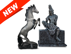 Avalokiteshvara & Horse - Ash & White